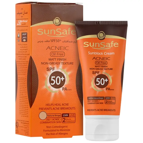 کرم ضد آفتاب آنتی آکنه SPF50 (بژ طبیعی)